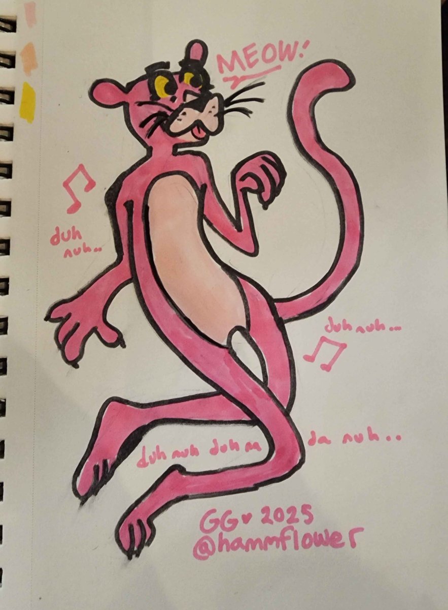 hammflower's tweet photo. (2/2) commissions from black friday art walk!
an oc named moth, the pink panther, and a portrait for an expecting parent! https://t.co/BMsXiZI9Em
