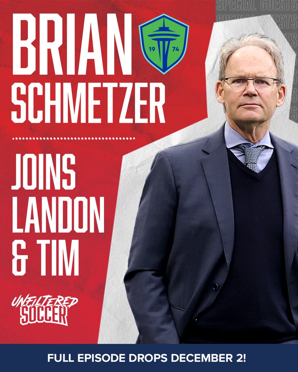 UnfilteredSoccr's tweet image. TOMORROW! MLS and Seattle legend Brian Schmetzer joins Landon and Tim! 💚