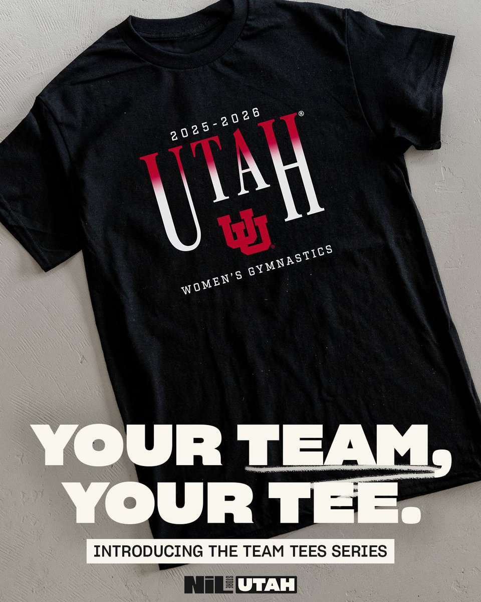 UtahNILStore's tweet image. Our drop featuring the entire squad! 

Rep @UtahGymnastics in their new team tee 

Shop discounted for Cyber Monday: nil.store/utah/products/…