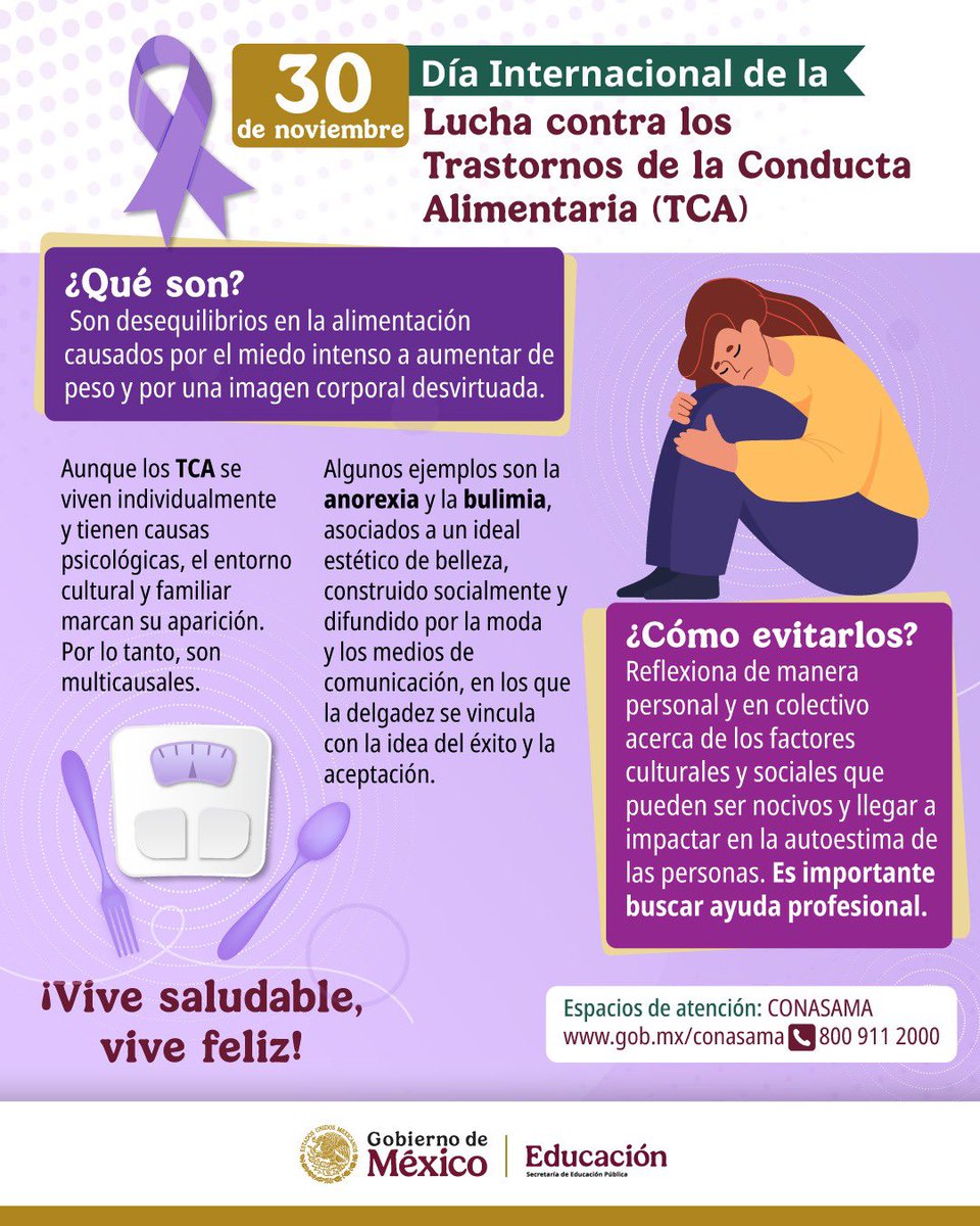 El #DíaInternacionalDeLaLuchaContraLosTrastornosDeLaConductaAlimentaria busca romper estigmas, promover el acceso a información confiable y fomentar ambientes de apoyo para que quienes atraviesan un trastorno alimentario puedan recibir acompañamiento profesional y emocional.