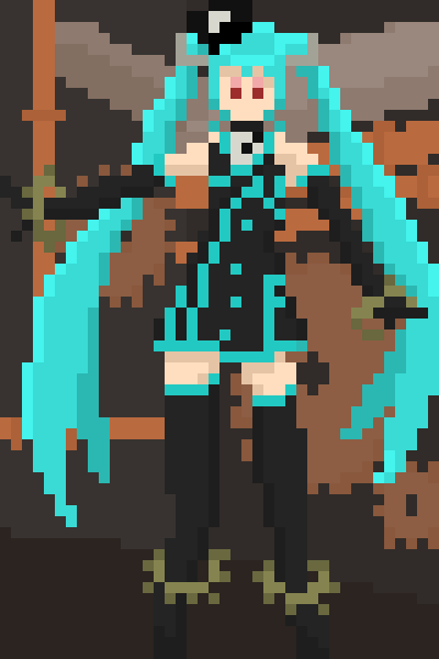 rAerolink's tweet image. Day 59 of drawing Miku almost every day !
Factory tyrant Miku
#HatsuneMiku #pixelart