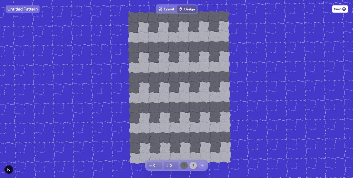 jikeako's tweet image. Pattern system is done ✅

The data structure for placements is really simple. Just grid coordinates, rotation and color index. 

Just make it once and tile it however much you want in any direction