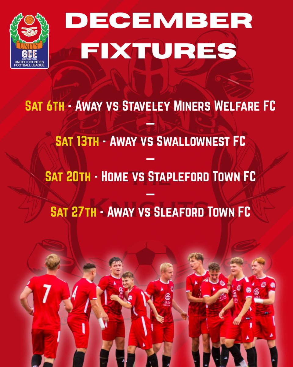 PinchbeckUnited's tweet image. ⚔️ The Knights fixture list for December ⚔️