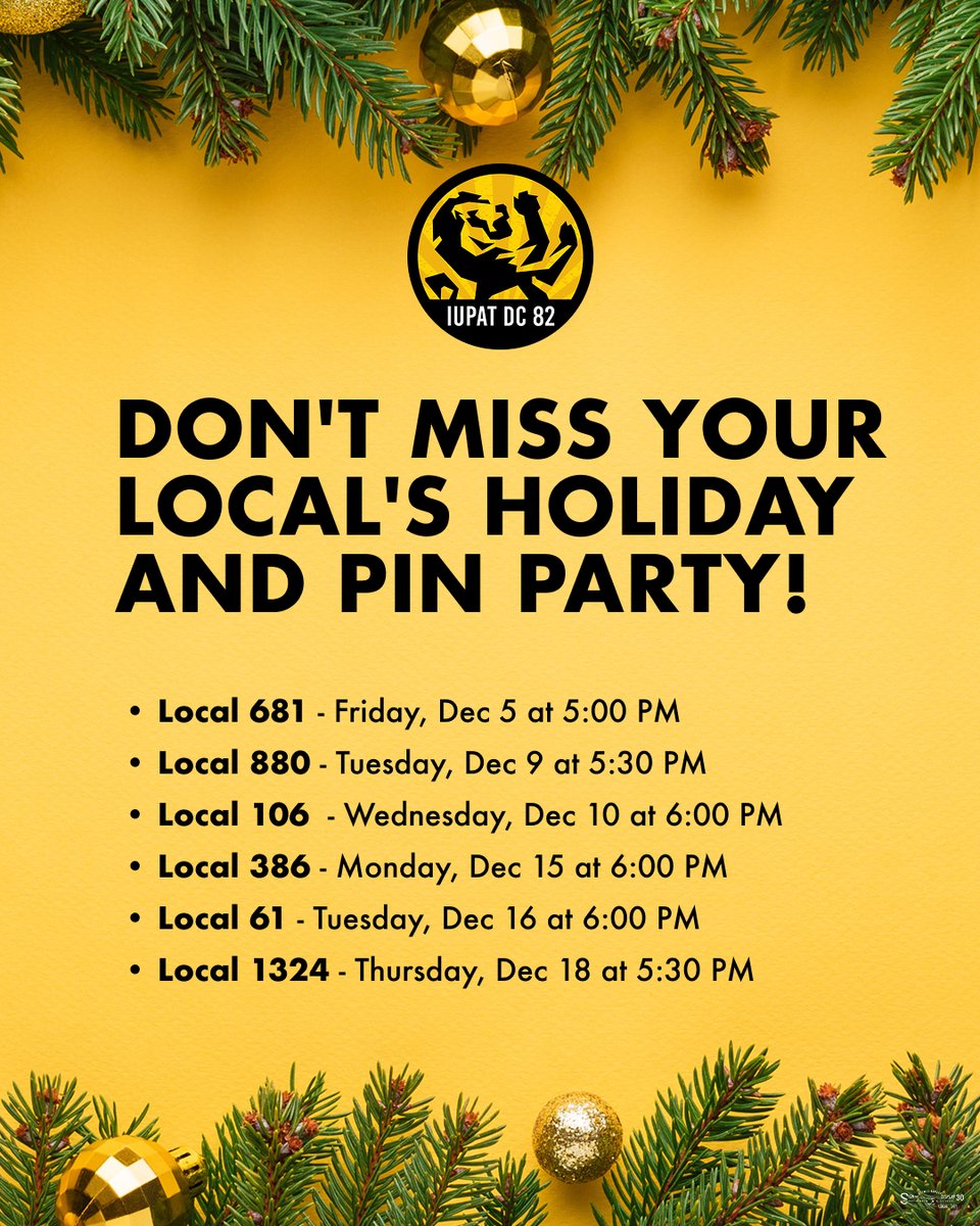 It's that time of year again! DC 82's locals are having their annual holiday and pin parties. Mark your calendars, you won't want to miss yours 🎁🎉.