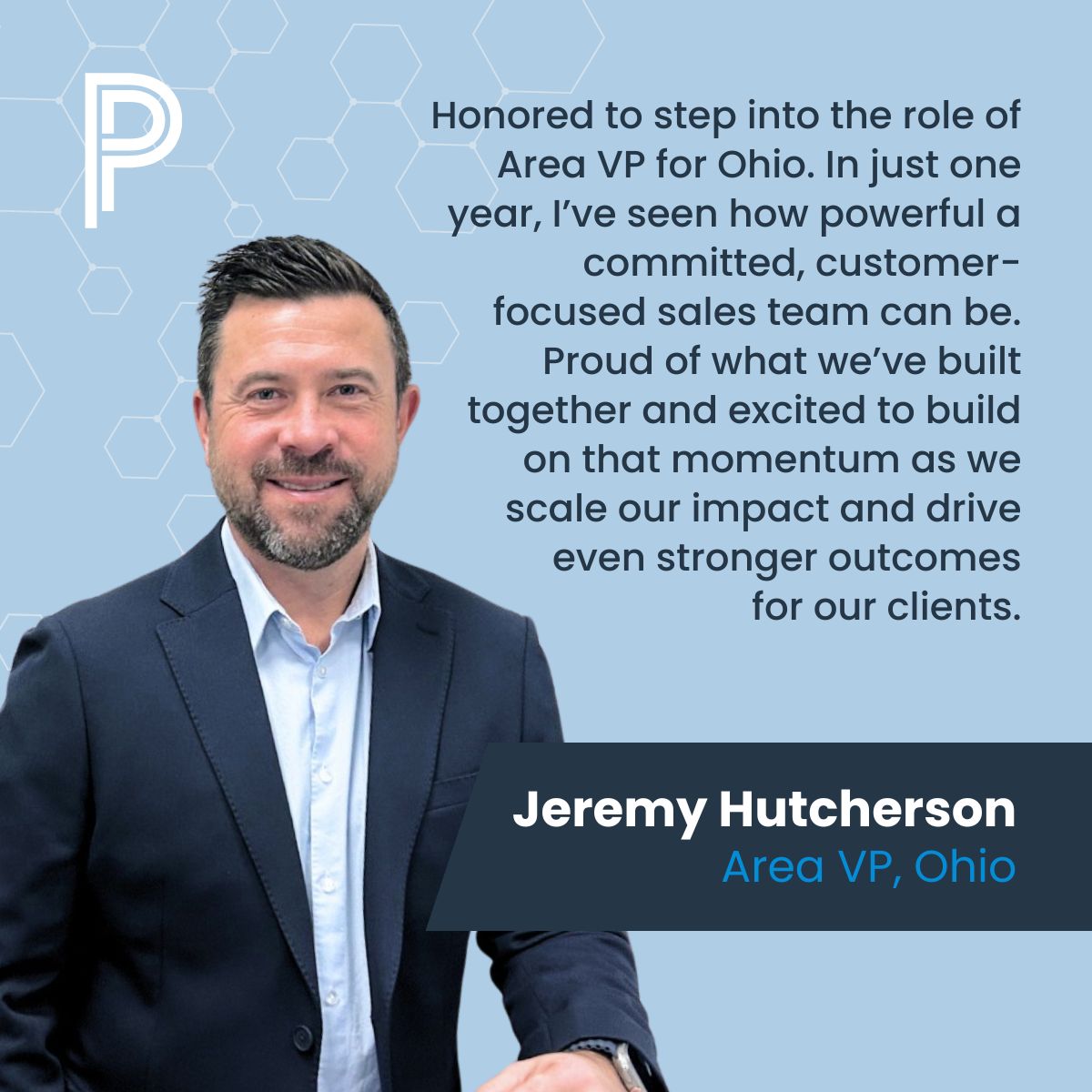 PDTechnology's tweet image. We are excited to announce the promotion of Jeremy Hutcherson to Area VP, Ohio! Jeremy has consistently demonstrated exceptional leadership and dedication, driving our team towards success. Please join us in congratulating Jeremy on this well-deserved achievement!
