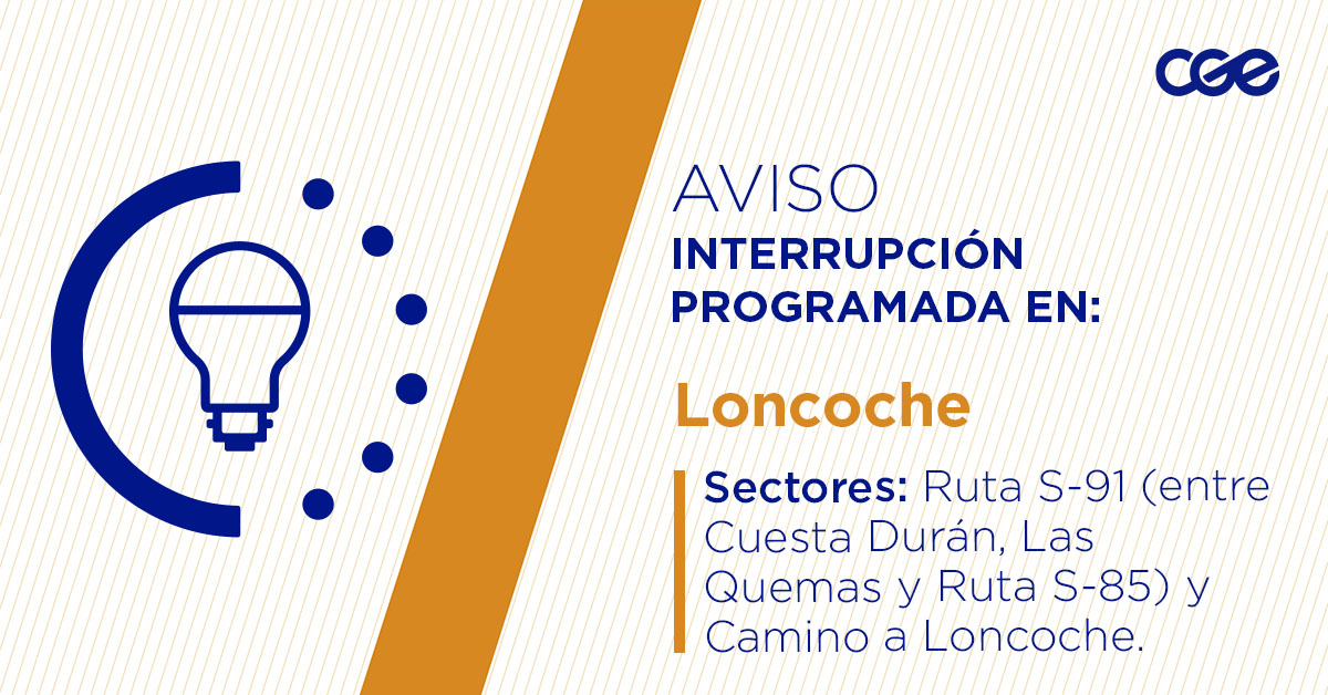 CGE_Clientes's tweet image. Para mejorar la calidad del suministro de nuestros clientes de #Loncoche, este miércoles, entre 10:30 y 16:30 horas, se realizará una #InterrupciónProgramada (sectores en la imagen 👇) debido a trabajos de mejoras. Recuerda desconectar tus artefactos 🔌