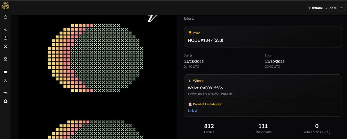This Holders Raffle has ended! 🎉

🏆 Winner: <a href="/Moonticket__io/">Moonticket</a> 

👏 Congratulations, the prize has been sent.

📎 Proof of distribution has been attached: basescan.org/tx/0xf7157f206…