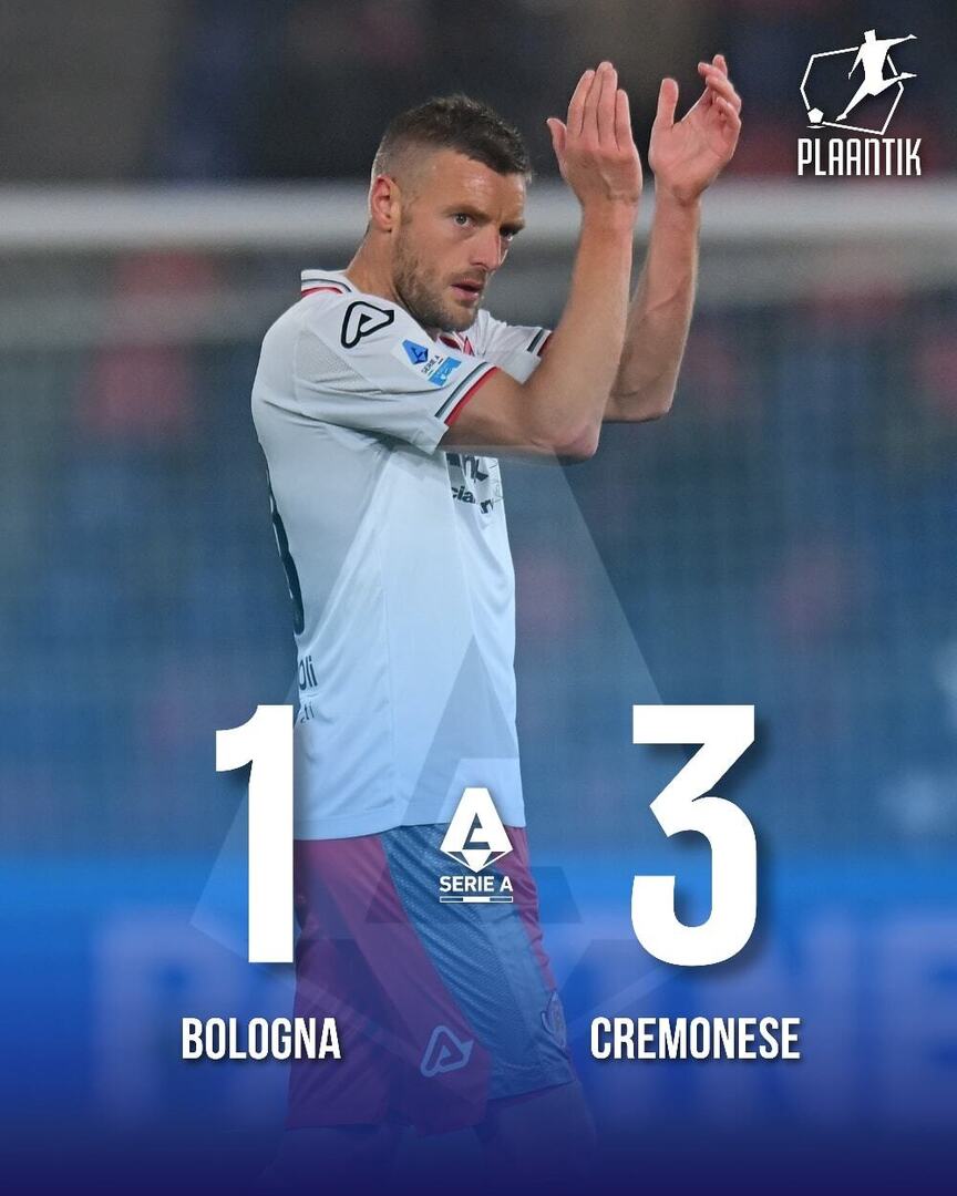 FT. 

⚽ Payero 31' 
⚽ Orsolini 45+3' (Plaantik)
⚽⚽ Vardy 35', 50' 

Jamie Vardy brace helps Cremonese pick up their fourth win in Serie A.