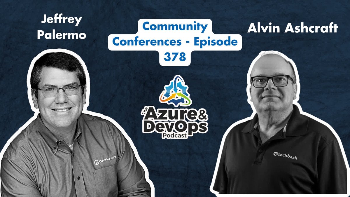 ClearMeasure's tweet image. In this Azure DevOps Podcast episode, Alvin Ashcraft: Community Conferences - Episode 378

bit.ly/49VEpDH

• Developer community leader
• TechBash organizer &amp;amp; Microsoft MVP
• .NET, Azure &amp;amp; DevOps insights

#DotNetDevelopment #AzureAndDevOps #TechBashCommunity