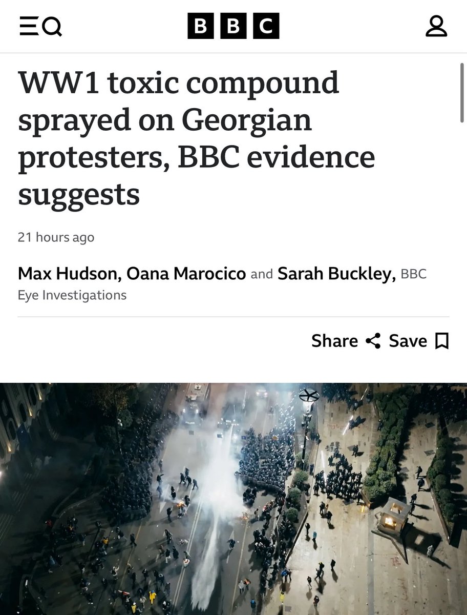 The Georgian authorities, backed by Russia, are using Bromobenzyl cyanide on Georgians who are protesting for their future without Russian influence