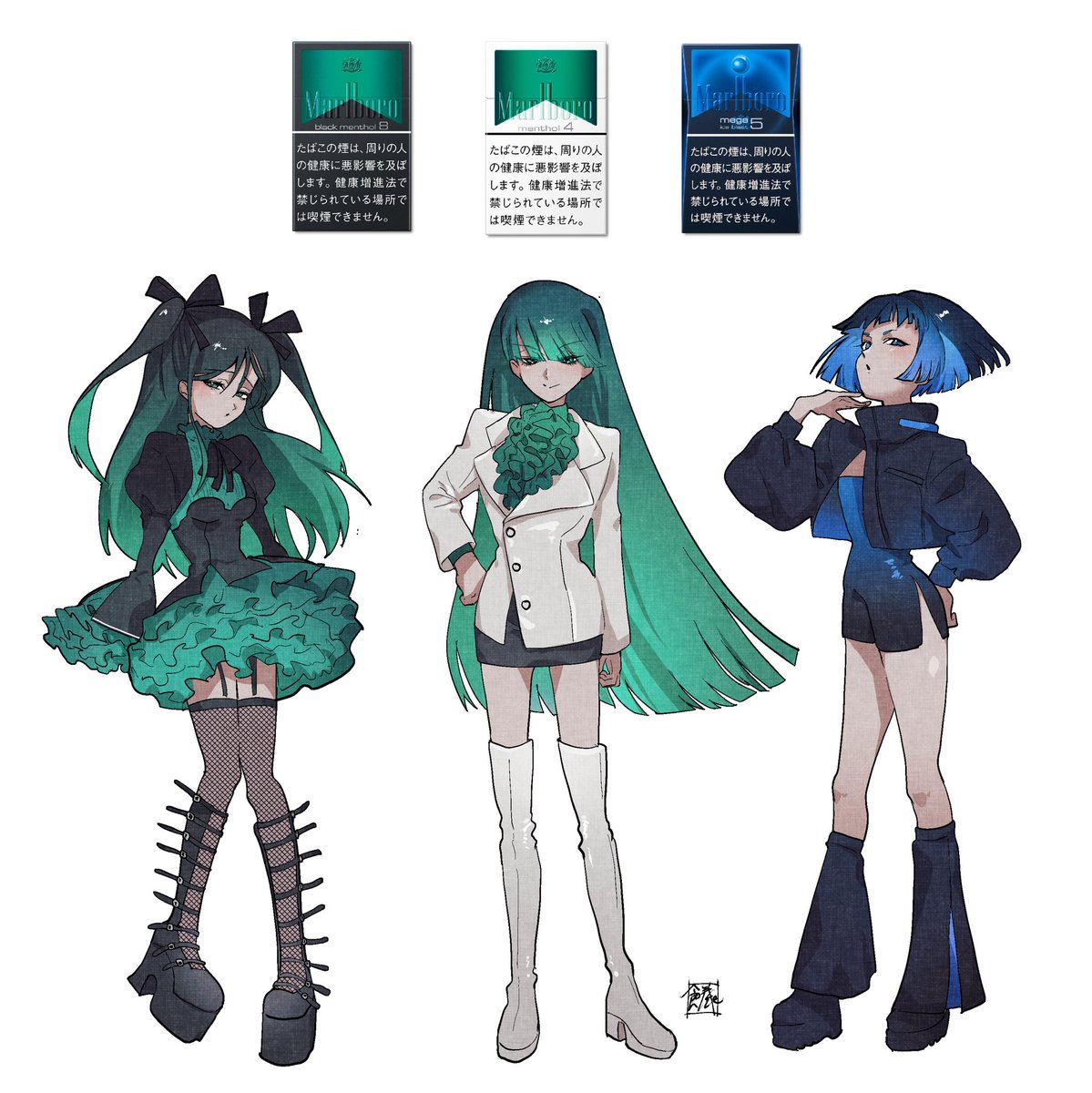 mochitoseaguri's tweet image. マルボロメンソール キャラデザ