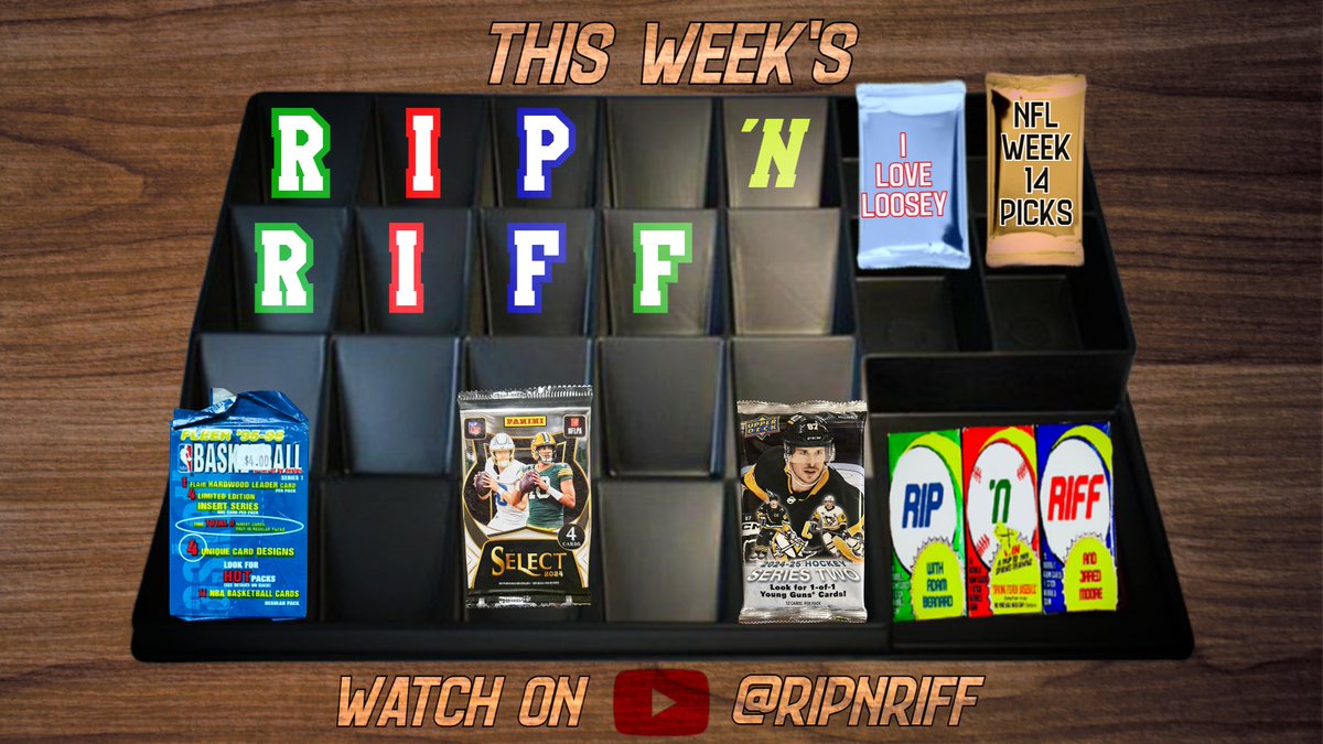 NFL Week 14 picks, 🏈 🏀🏒 pack rips, and showing off some recent loosey acquisitions, all on today’s Rip ‘N Riff with <a href="/PuckingThoughts/">Adam Bernard</a> &amp; <a href="/MrJaredMoore/">Jared Moore</a>!

📺 Watch Here: youtu.be/UvYhw4NbF5E