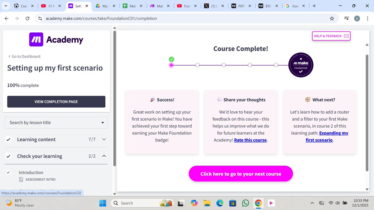 Egalitarian234's tweet image. Inspired.  Day 1 of my AI Automation journey 
I just finished my first Make.com course. 
Learned how to: 
Create a scenario, 
Connect/disconnect modules, 
Link Weather → Google Sheets.
Small start, but I’m excited for what’s ahead. #Day1 #AIAutomation #Make