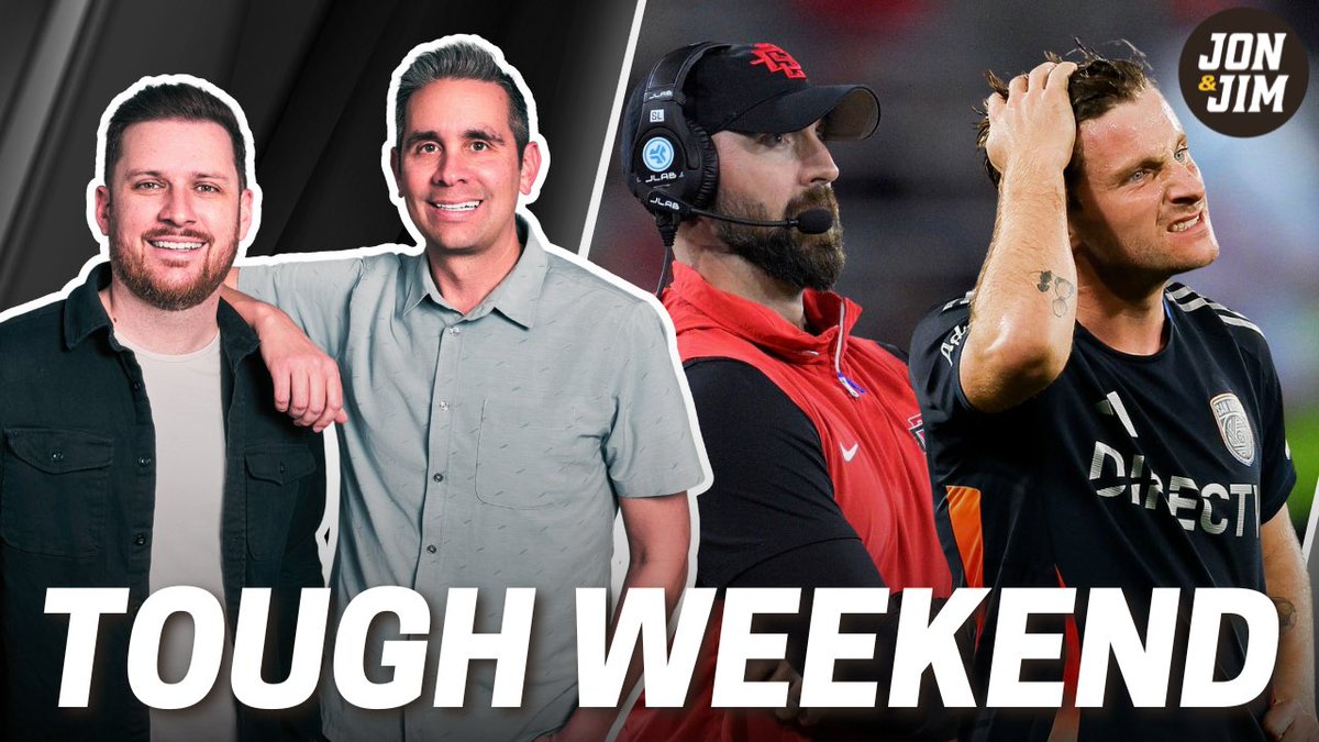 JonAndJim's tweet image. We’re underway! 

- @JimRussellSD is back so you should DEFINITELY listen!
- Tough weekend for @AztecFB &amp;amp; @sandiegofc 
- Mason Miller the starter? 
- No Preller extension? 
- @WillBrinson 4:30 
- The Wrap 

📺 youtube.com/live/rXX0-O698…
📱 sportsSD.com/listen