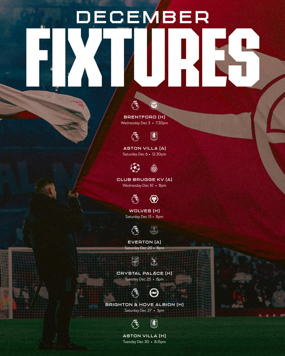 Arsenal's tweet image. Let&apos;s close out 2025 in style.