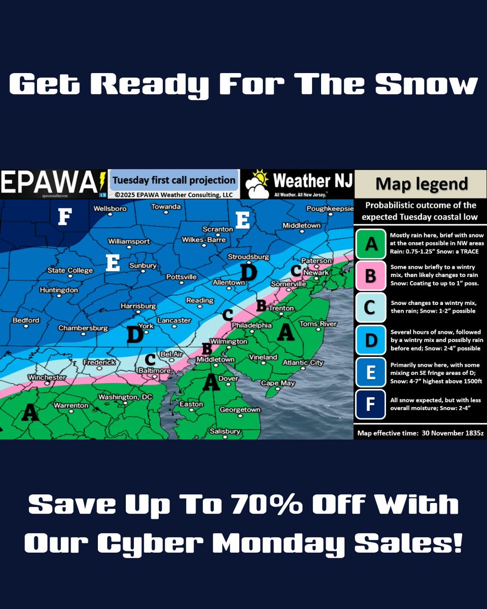 Get ready for tomorrow’s snowstorm by shopping at home tonight at Buckmans.com. Save up to 70% off with our Cyber Monday sales! (online only).

buckmans.com/buckmans-ski-s…

#Buckmans #CyberMonday #Snowboard #Ski #Snow