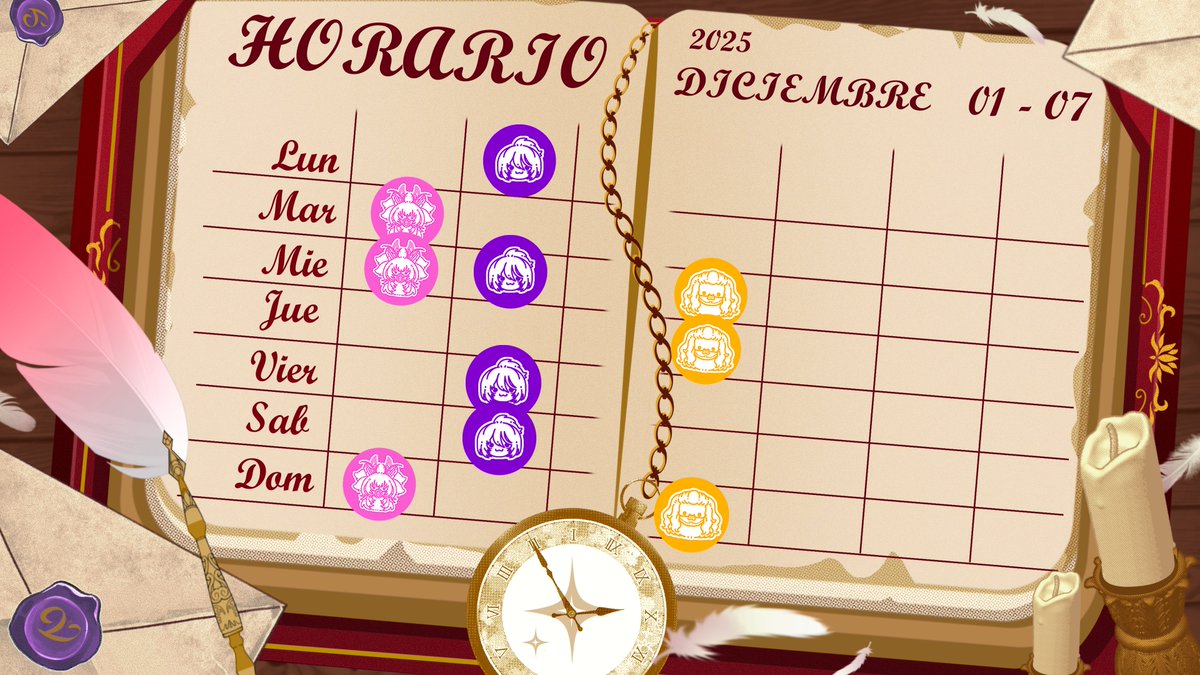 VTaleProtocol's tweet image. 🎄SEMANA 01-07 DICIEMBRE🎄

Españita se ha tomado unas vacaciones hasta el año que viene😴

Aún así nuestros chicos de Latam vienen con carga esta semana para seguir entreteniéndoles 💗

Abajo podrán ver cuándo estarán en directo😍
¡No olviden seguirles y activar sus🛎️!
#Vtuber