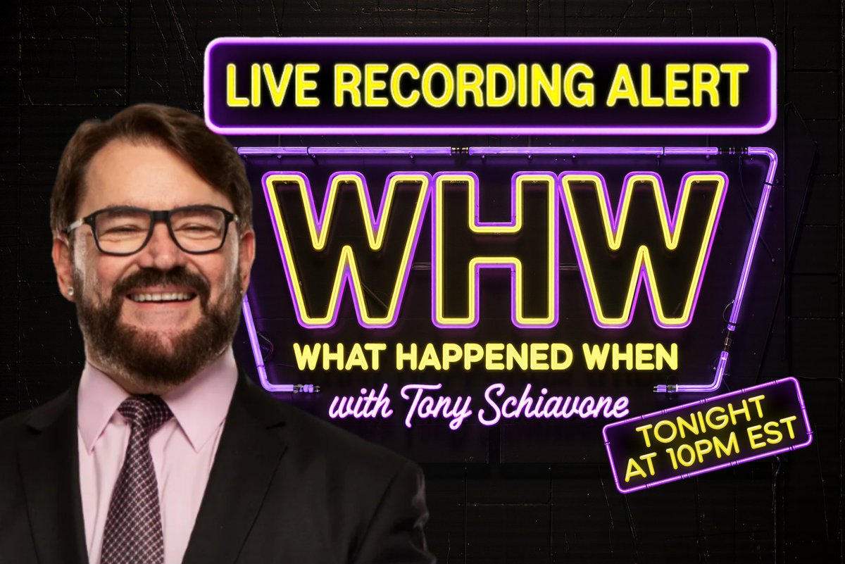 Join <a href="/tonyschiavone24/">Tony Schiavone</a> &amp; <a href="/HeyHeyItsConrad/">Conrad the Mortgage Guy</a> tonight at 10PM EST for a very special LIVE RECORDING of this week's <a href="/WHWMonday/">What Happened When with Tony Schiavone</a>. Available EXCLUSIVELY at...
Patreon.com/WHWmonday