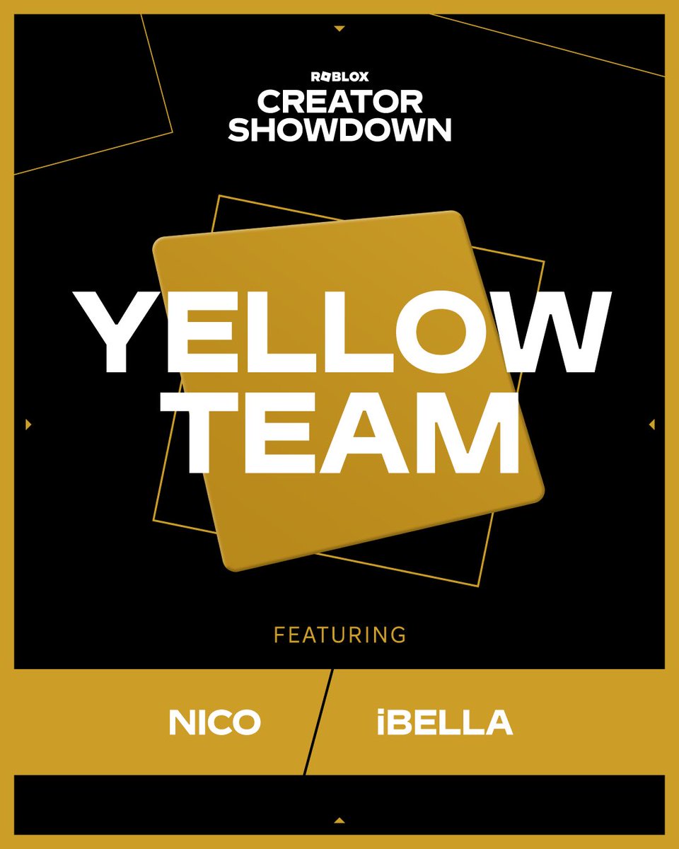 IBellaYT's tweet image. It’s official! Me and @NotNico are TEAM YELLOW!! 🌟💛We are going to be live for @Roblox Creator Showdown on December 4th at 2 PM PST!! #ad