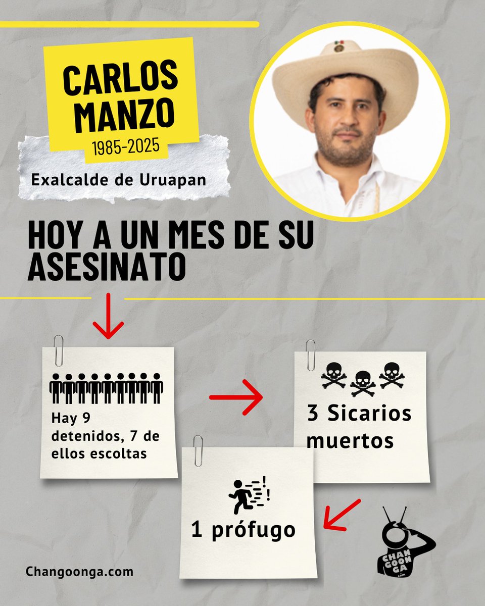 #Michoacán #Uruapan Hoy 1 de diciembre se cumple un mes del asesinato de Manzo🤠🔴, y hasta la fecha este es el recuento de los datos obtenidos 👇🏻