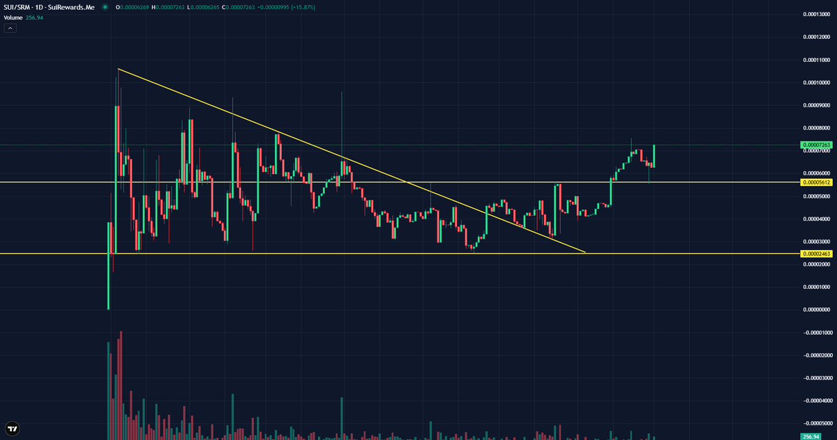 SuiRewardsMe's tweet image. Best looking chart in crypto $SRM

Looks like ATH&apos;s sooner than later