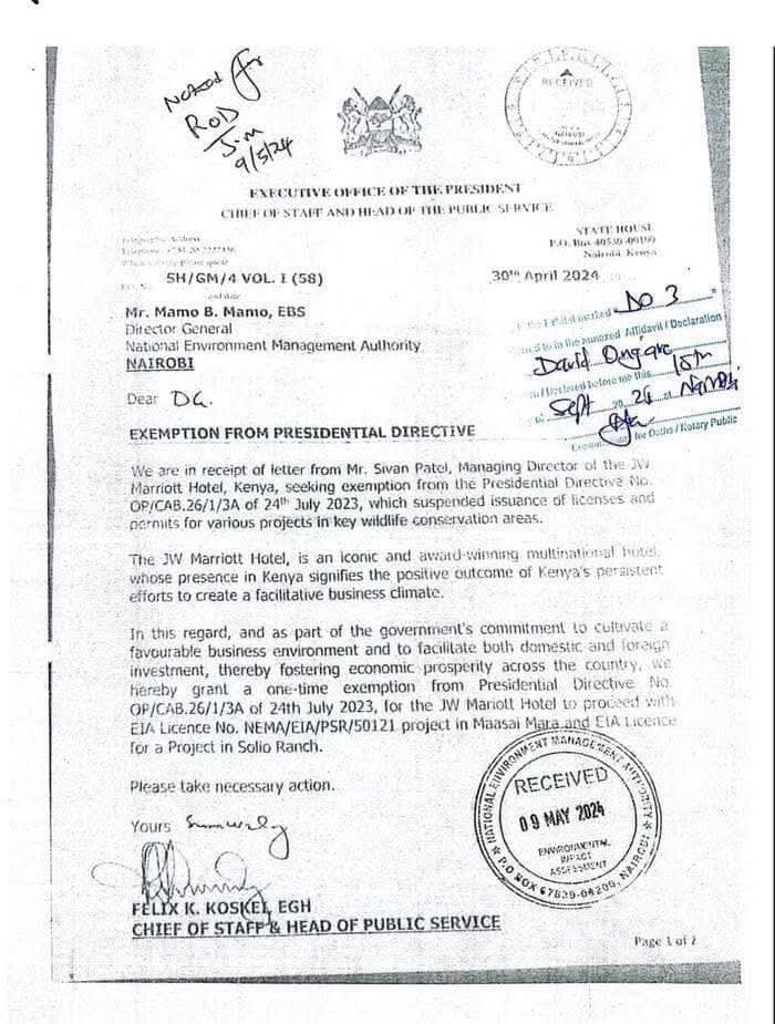 okellodoc's tweet image. The directive to establish the @RitzCarlton Masai Mara Safari Camp by Marriott Hotels on a wildlife migratory corridor in Maasai Mara was a Presidential Executive directive?
Are they IMMUNE to laws of Kenya or just exercising ignorance ?
 Does that make it right ?  Kaende kaende