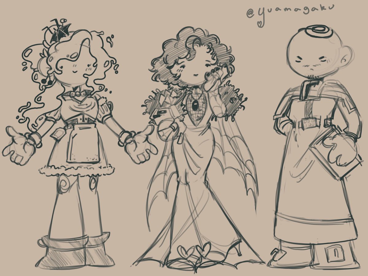 yuamagaku's tweet photo. Cleaned up my holiday meal chibis on my iPad and decided to add in some more kitchen crew cuties 
(Plus some felt doll sketches at the end!)

#dateeverythingfanart #dateeverything #kitchencrew https://t.co/Kc2wJ715WQ