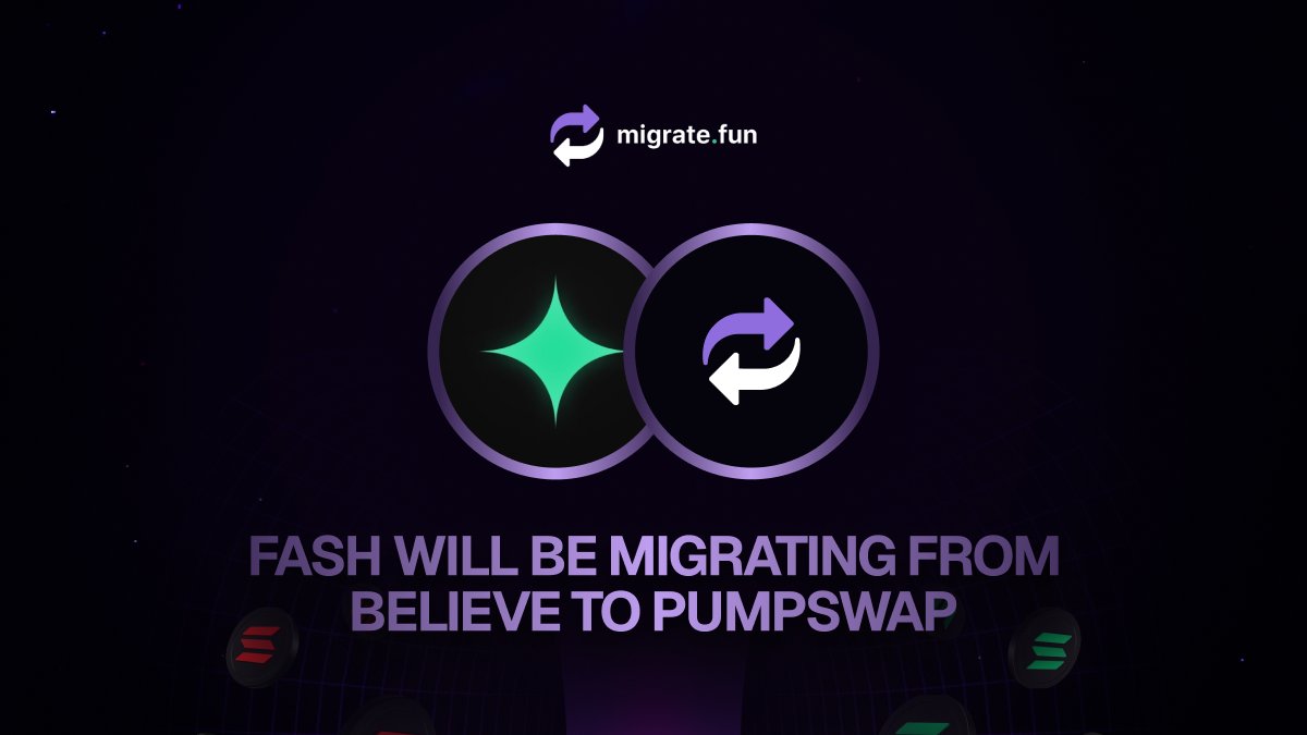MigrateFun's tweet image. We are excited to support @Fash_AI 's migration to @Pumpfun beginning on December 9th.

Turn 🔔 on and stay tuned.
