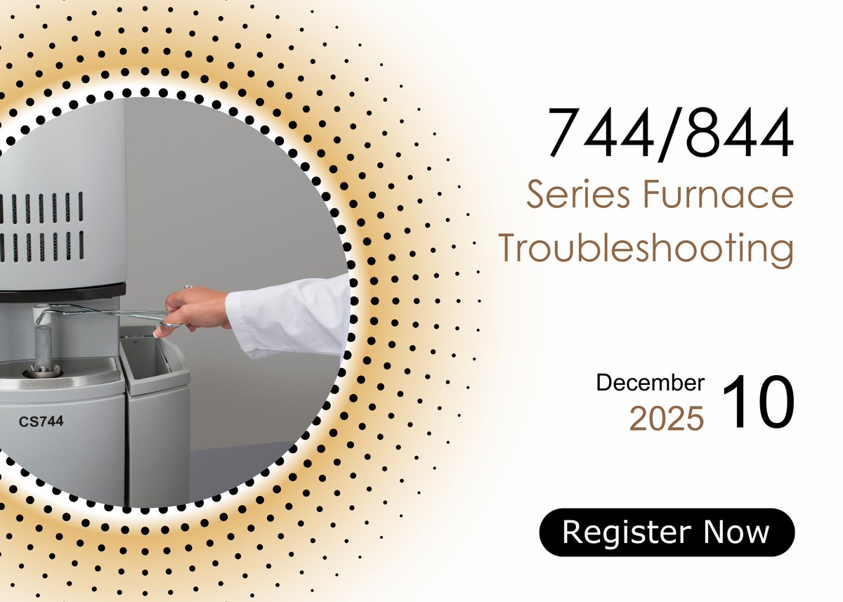 LECOCorp's tweet image. Join us for a virtual troubleshooting session for 744/844 Series instruments.

Details:
What: 744/844 Series Furnace Troubleshooting
When: Dec. 10

➡️ Register: ow.ly/zI8J50XA5lY

#LECOTraining #FurnaceMaintenance #AnalyticalChemistry