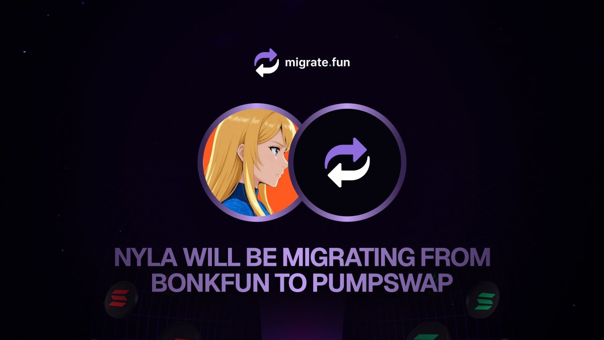 We are excited to support <a href="/AgentNyla/">NYLA</a>'s migration to <a href="/Pumpfun/">Pump.fun</a> beginning on December 9th.

Turn 🔔 on and stay tuned.