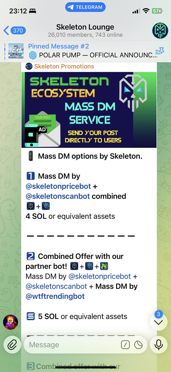 MainForce82388's tweet photo. @PumpFunShow Yeah we can still actually increase the holders to a thousand 
Why not get ads running and we can have a mass dm campaign on skeleton 
It is very affordable 
See for yourself https://t.co/Y93NHEXxVO