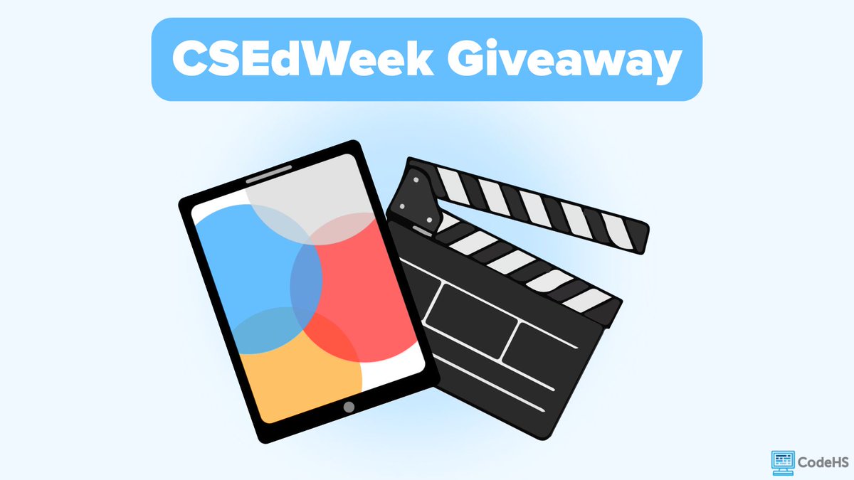 CodeHS's tweet image. We are celebrating CSEdWeek with a special CodeHS Teacher Video Contest. Share your CodeHS story for a chance to win an iPad. Just record a 30 - 90 second video, post it, tag @CodeHS, and use #ILoveCodeHS to enter.

Submit by December 14th. Find all the details at…