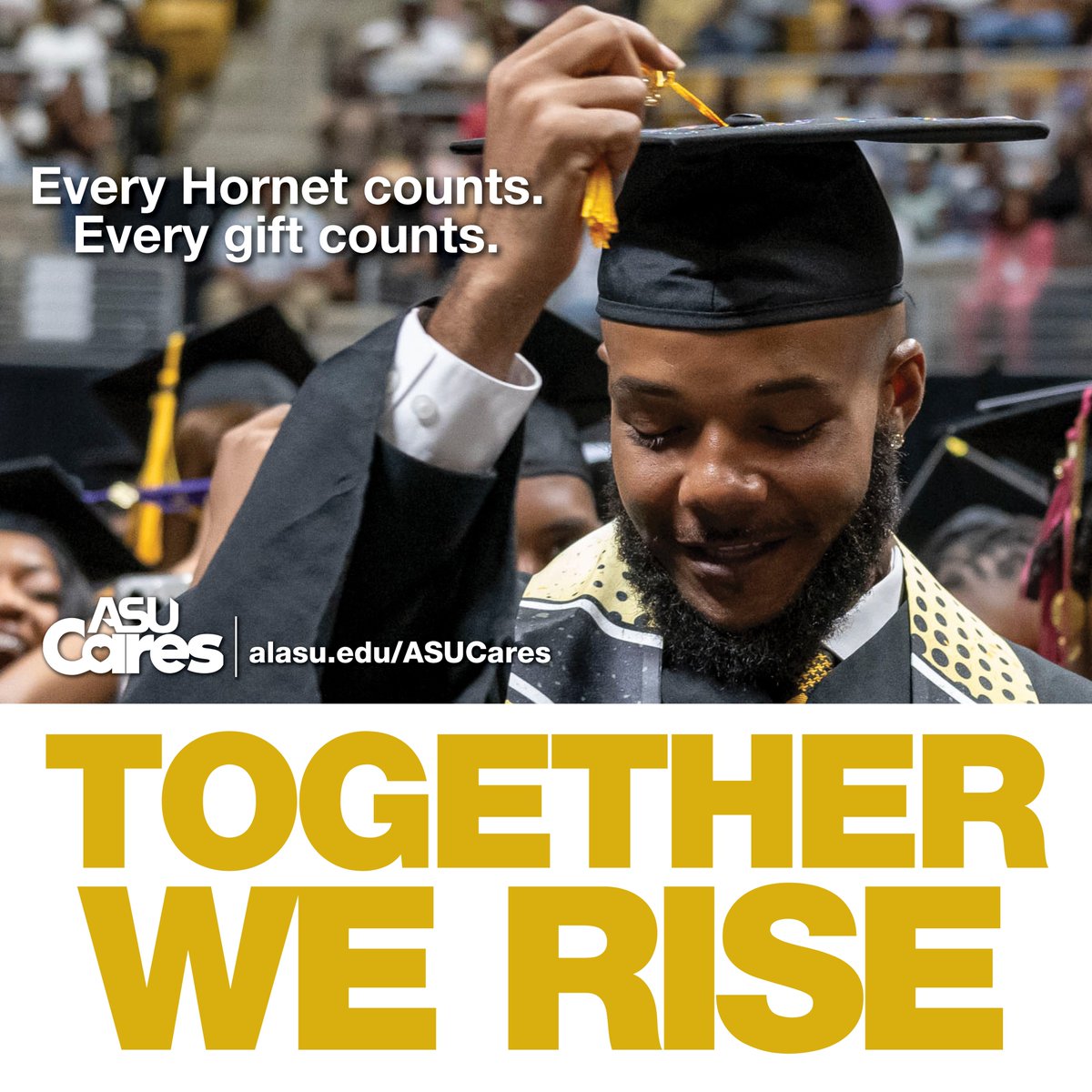 From the classroom to commencement, your gift helps Hornets soar higher! #MyASU

Make your impact today➡️alasu.edu/ASUCares