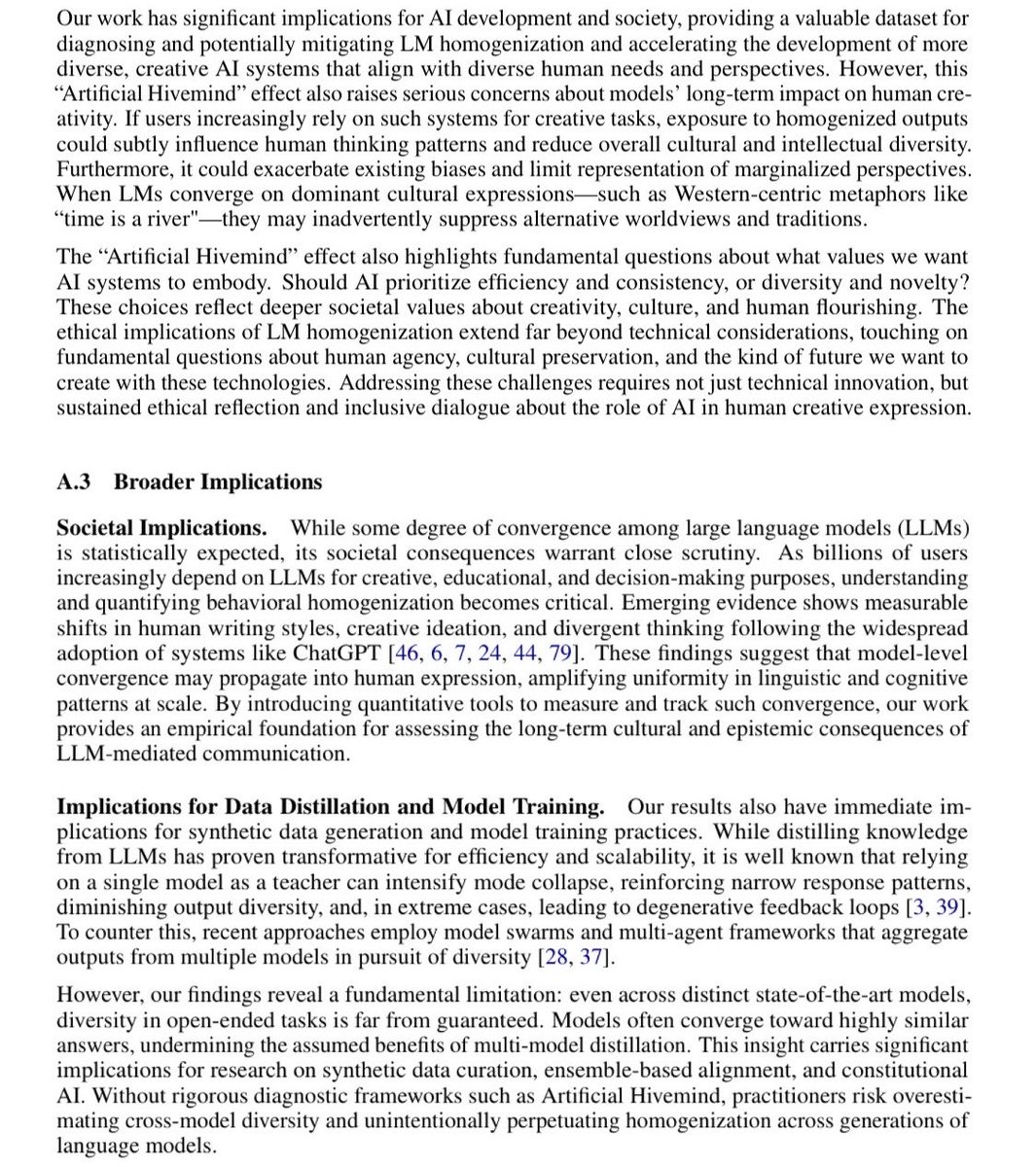 home for thanksgiving and found people are watching the new show pluribus, which is funny timing considering it pairs almost too well with the artificial hivemind work that was just awarded neurips best paper this year

in the show, humanity has turned into a collective hivemind