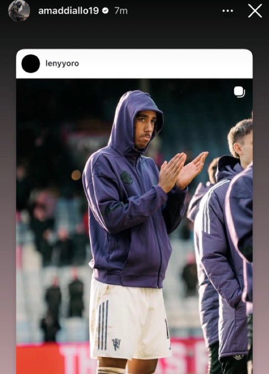 🚨 📲 Amad Diallo supporting Leny Yoro via Instagram ❤️🫂