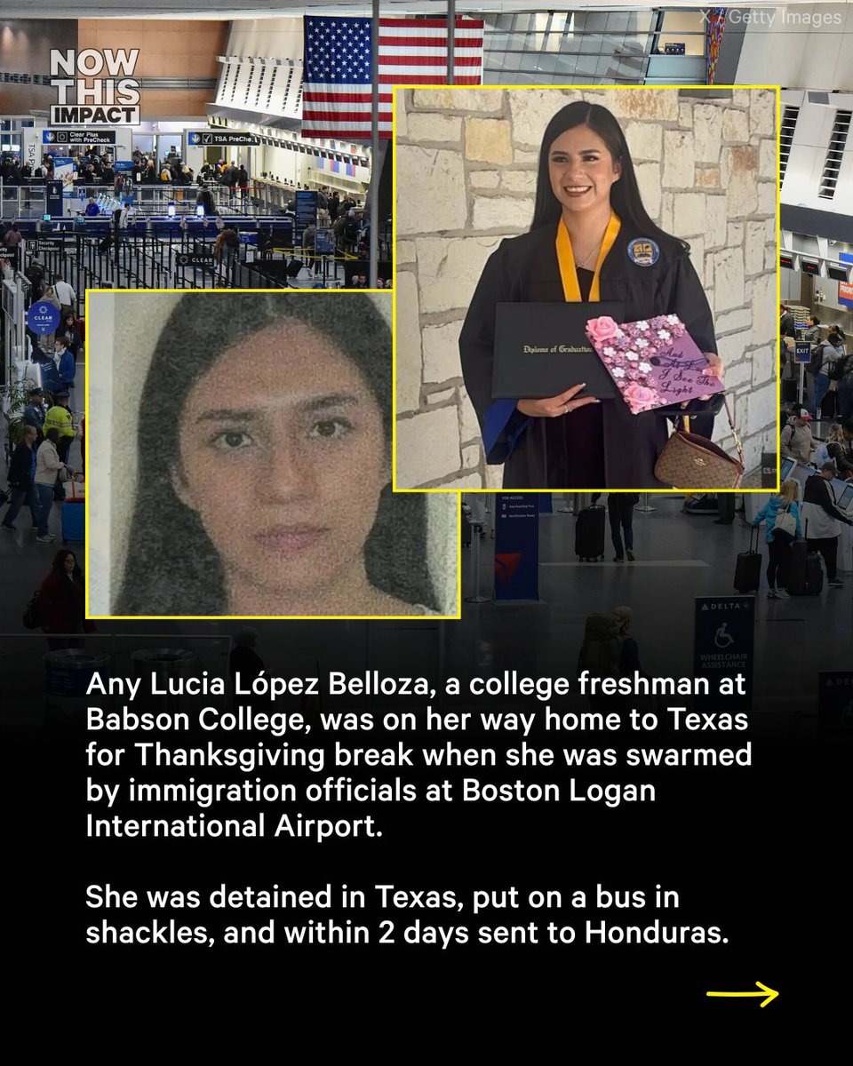nowthisimpact's tweet image. Imagine being 19 years old, going home to surprise your family for  Thanksgiving and instead being swarmed by ICE agents and put in  shackles. That’s what’s happening around the country.  

Can you think of anything more at odds with the Thanksgiving story we were told?