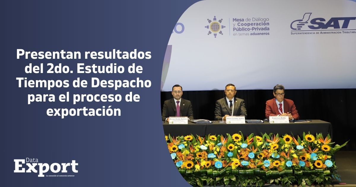 AGEXPORTGT's tweet image. #DATAExport 🚀 | Presentan resultados del  2do. Estudio de Tiempos de Despacho para el proceso de exportación.

Aquí la nota 👇
dataexport.com.gt/wyej