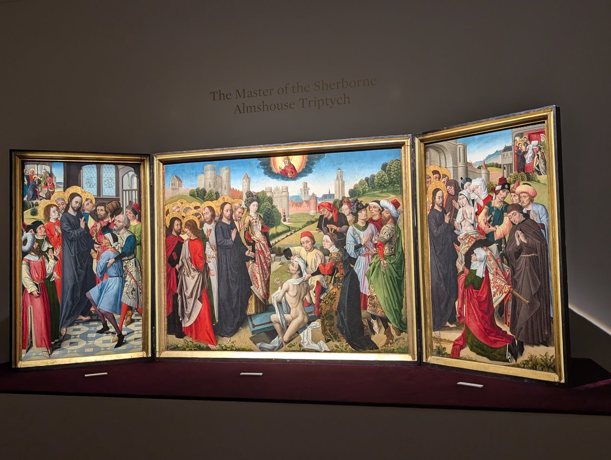 Distinctive pinched, gaunt faces on the fabulous Netherlandish triptych <a href="/Sothebys/">Sotheby's</a> - famine trauma? Amazing survival from English reformation. Really hope we can keep this one in a British public collection.