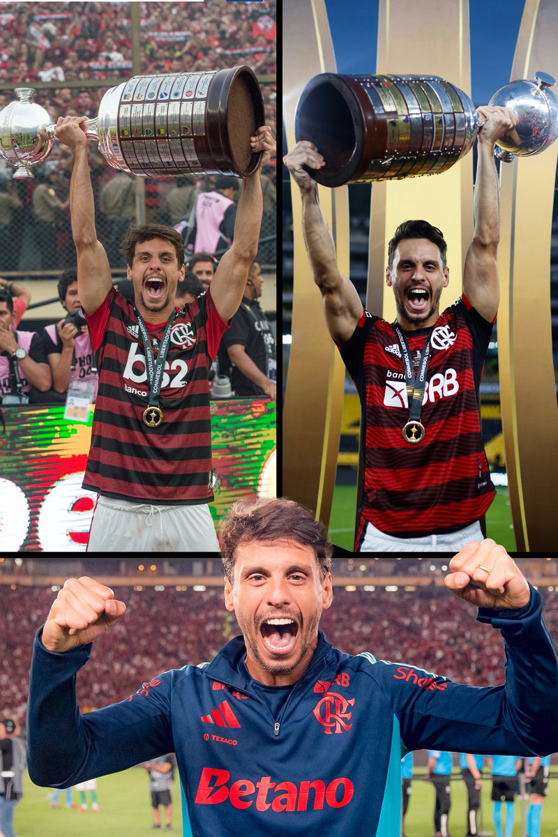Flamengo's tweet image. Rodrigo Caio é mais UM DOS NOSSOS campeões como jogador e agora, como membro da Comissão Técnica do Mengão!

#PrimeiroTetra