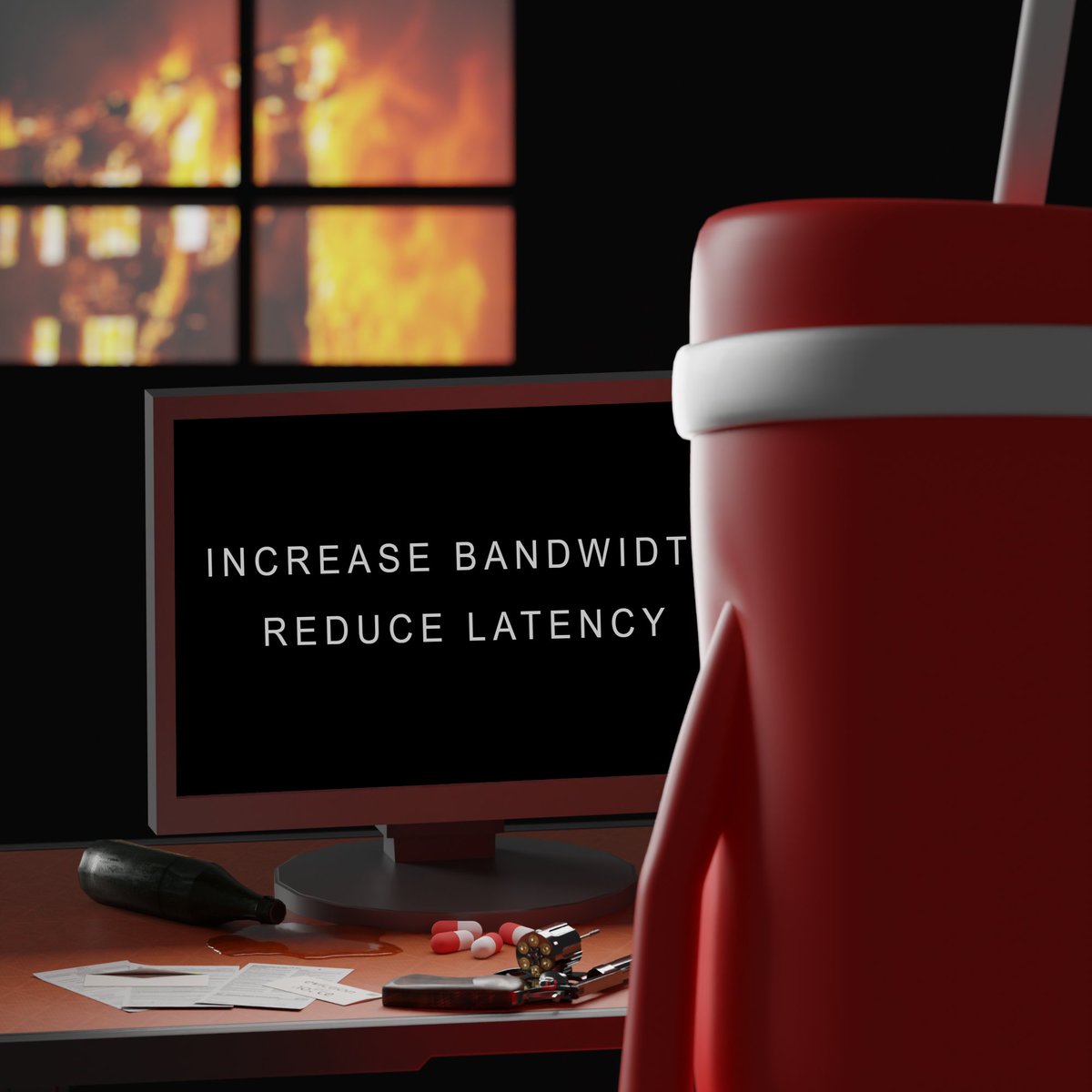 Solana 금융 컴퓨터 밈 일러스트레이션