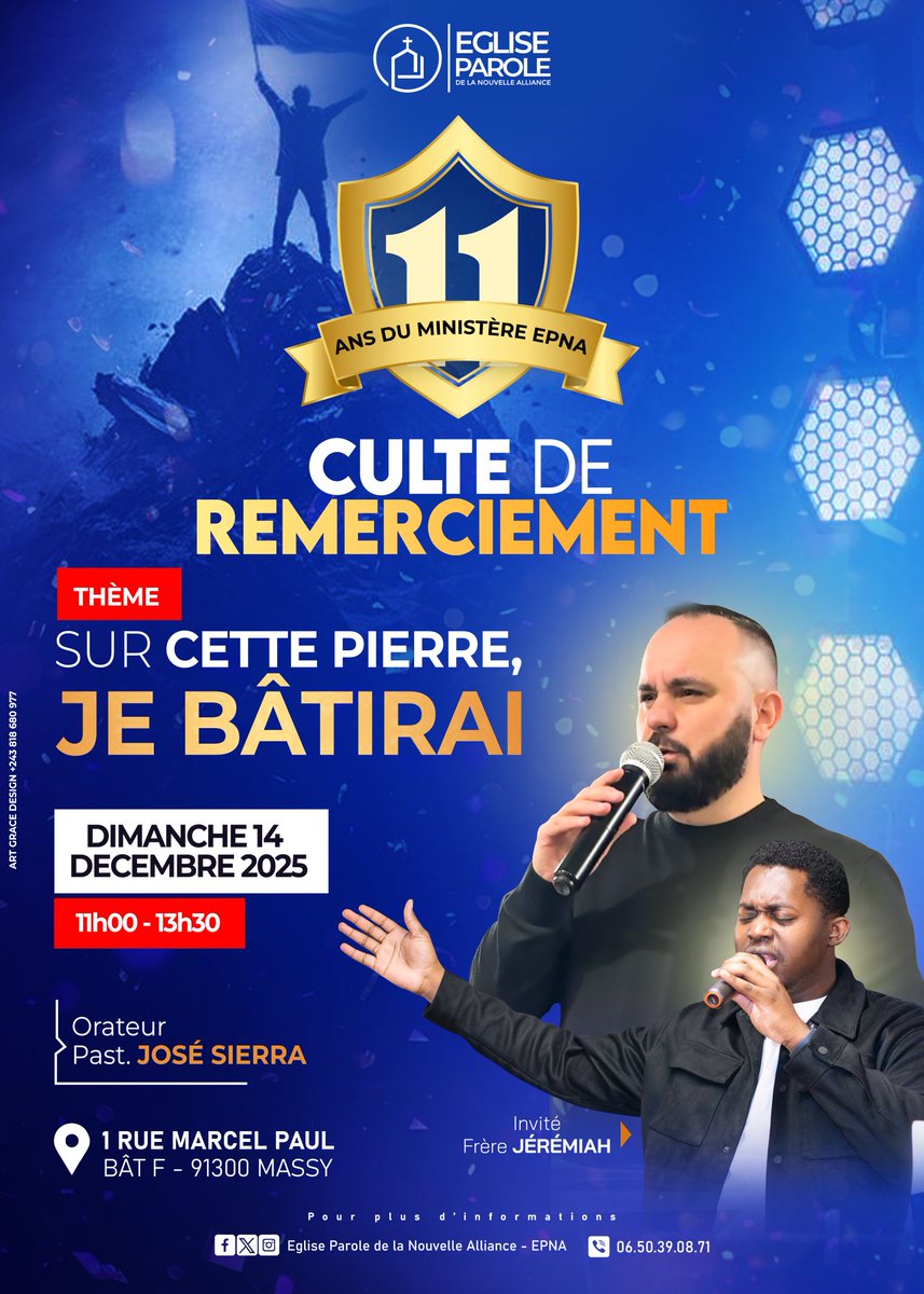 artgracedesign's tweet photo. 14/12/2025 Culte de remerciement
Dimanche 14 Décembre 2025 De 11h à 13h30

Que Dieu vous bénisse

#Christ #EgliseLocale #MarcheSpirituelle #Epna #ReconnaissanceEternelle #flyer #art #design https://t.co/9sVgjeL4Yd