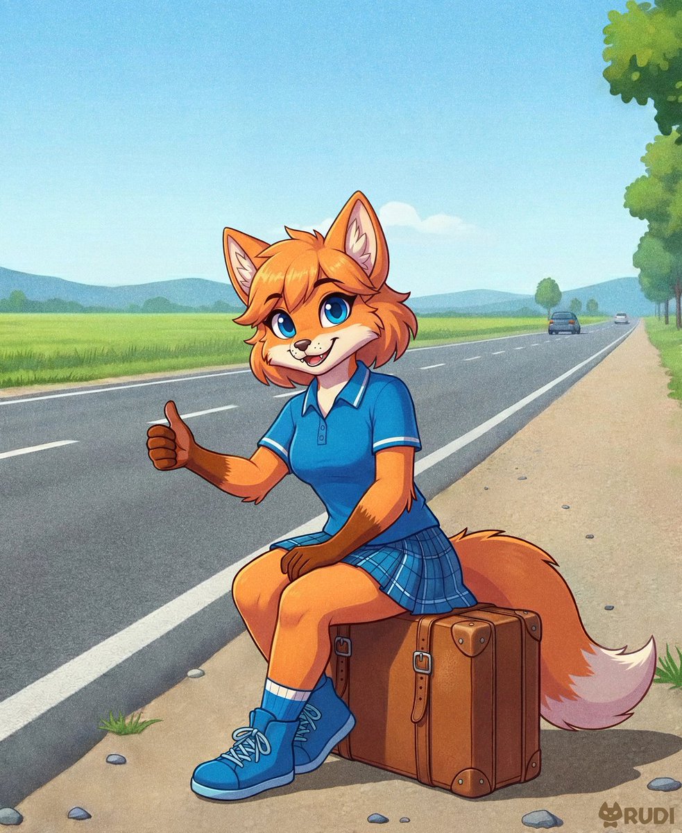 Rudipomp's tweet photo. Amber goes to Dallas... at least she's trying

Amber is a Texan cat who grew up in the interior of the state, she wants to try a new life by going to the big city. Is Dallas a good option?
It seems difficult to get a ride, but she still keeps smiling.

#furry #furryartwork https://t.co/9HAgUMjadn