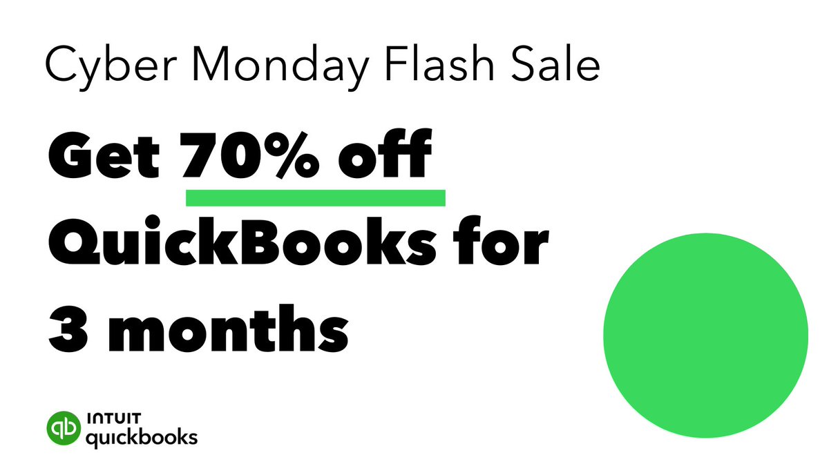 QuickBooks makes running your finances easy, so you can focus on running your business. Take advantage of Cyber Monday savings and get 70% off <a href="/QuickBooks/">Intuit QuickBooks</a>  Online for 3 months with my exclusive link: quickbooks.partnerlinks.io/38lyr5fcd2wb