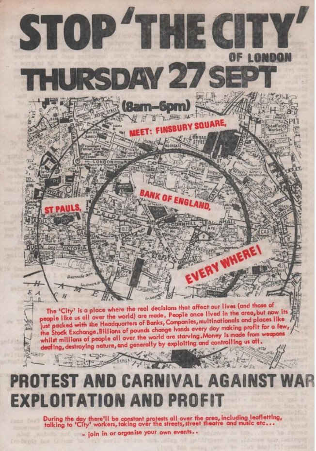 56aInfoshop's tweet image. Another mass arrest happened in Sept 1984 at the last Stop The City protest in London. 470 were arrested with only 35 eventually charged. 

Shout out to @Historyatnight for reminding us of this