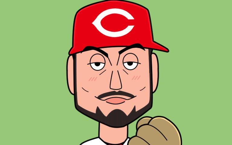 新作似顔絵】フレディ・ターノック（広島） #carp #広島東洋カープ