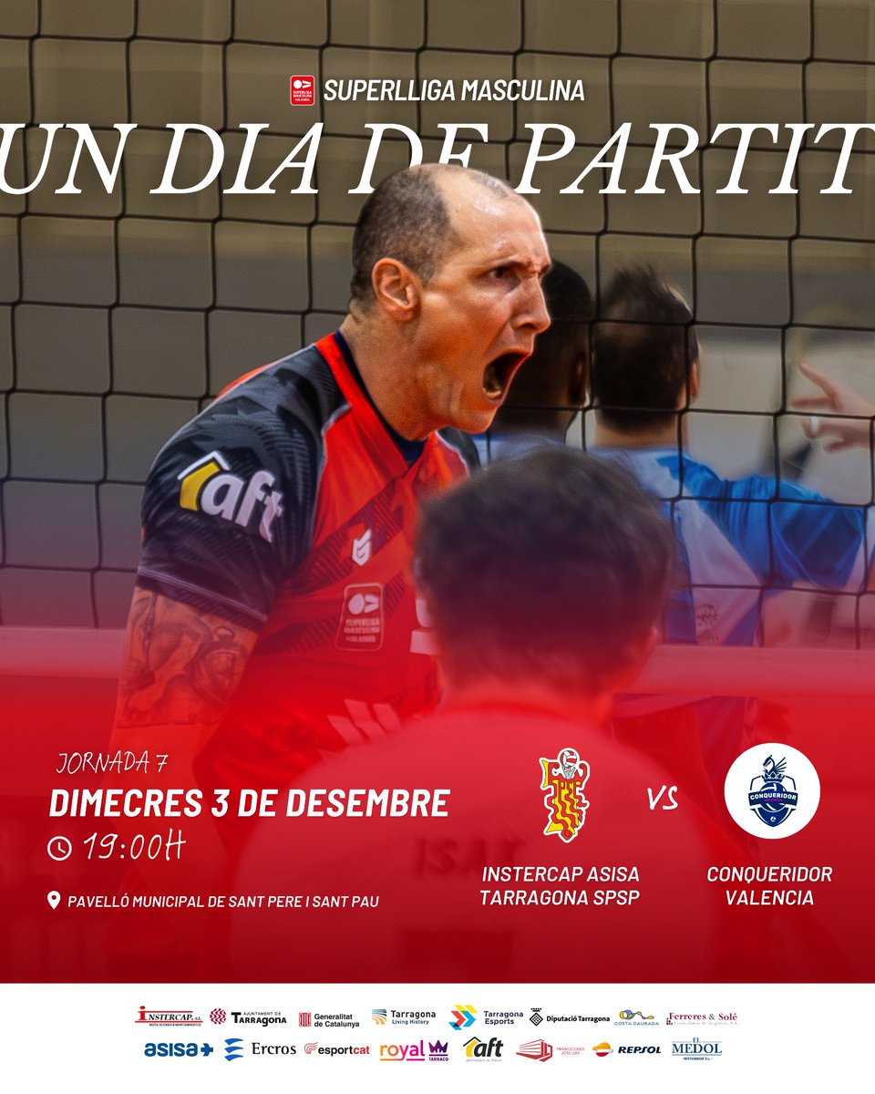 SUPERLLIGA MASCULINA | Dimecres tornem a jugar a casa! ❤️‍🔥

🆚 @conqueridorvb 
⏰ 19:00h
📍 Pavelló Municipal de Sant Pere i Sant Pau
🎟️ NOVETAT - ENTRADA GRATUÏTA!
🔗 En directe a VoleyTV

🔴 Dia de la Família Rojilla — vine de vermell!

📷 <a href="/albert_fabregat/">Albert Fabregat</a>