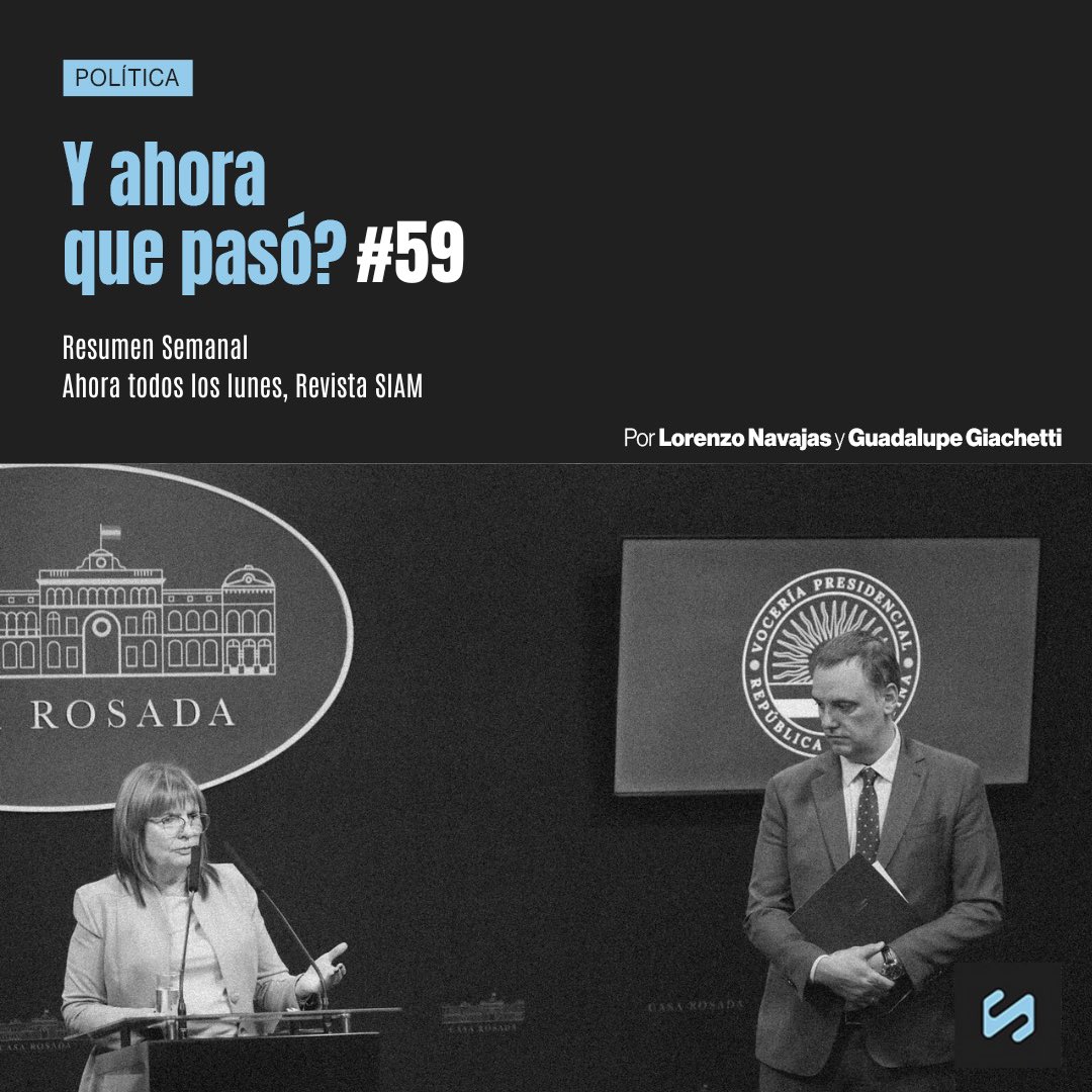 Se acerca la asunción los nuevos legisladores y la carrera por tener el bloque más poderoso en el Congreso no frena. La flamante líder de los senadores, Patricia Bullrich, anunció la nueva reforma del Código Penal.

Por <a href="/Bladifiquese/">Fedaykin</a> y <a href="/guadigiachetti/">guadi🌞</a>
siamrevista.com/y-ahora-que-pa…