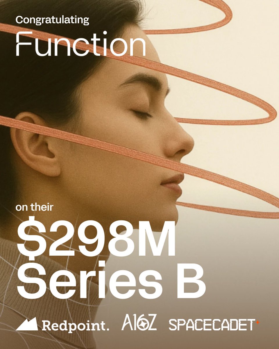 WizLikeWizard's tweet image. In case you missed it, @Function just announced a $298M Series B at a $2.5B valuation from Redpoint, a16z, Spacecadet, and many others. Huge congrats to @swerdlin, @drmarkhyman, @pranithapat, and the entire Function team for building what is quickly becoming the operating system…