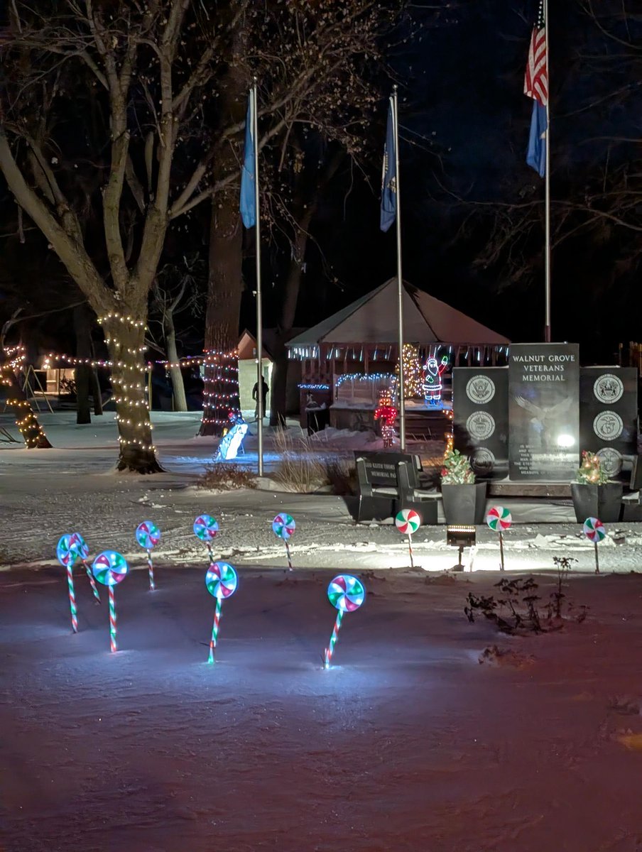 WilderPageant's tweet image. Last night in the Walnut Grove City Park the Christmas lights were turned on for the first time this season.
It was a very cold evening for the crowd.  Hot chocolate was provided by Half Pint Coffee and cookies from 
Sweet Treats and More .