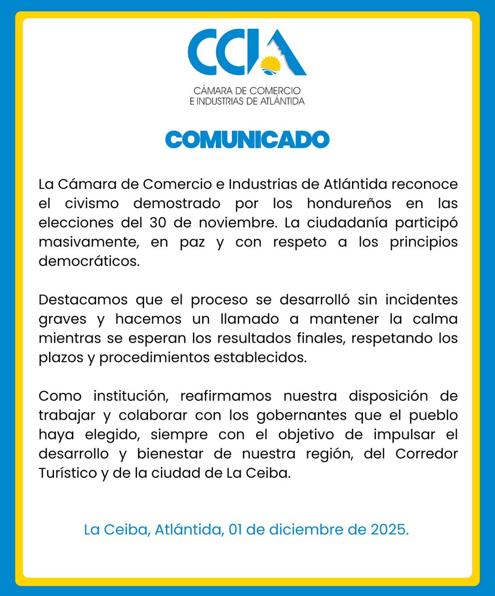 Cámara de Comercio e Industrias de Atlántida tweet media